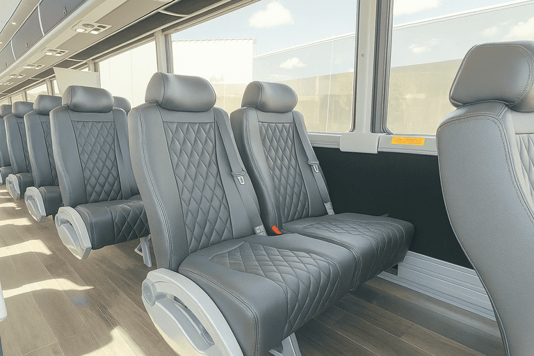 interior of Stonecrest Coach Bus Service charter bus