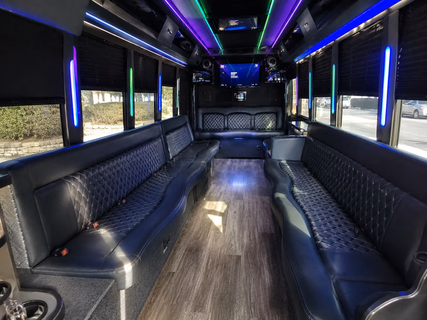 stonecrest 15 passenger party bus interior