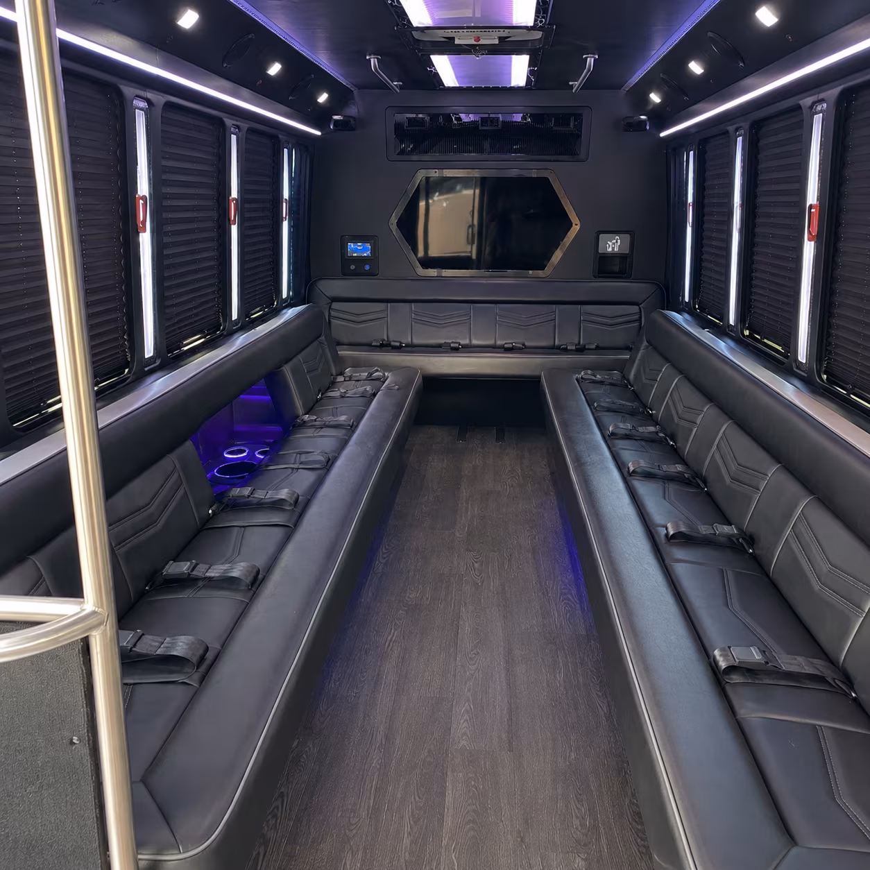 stonecrest 18 passenger party bus interior