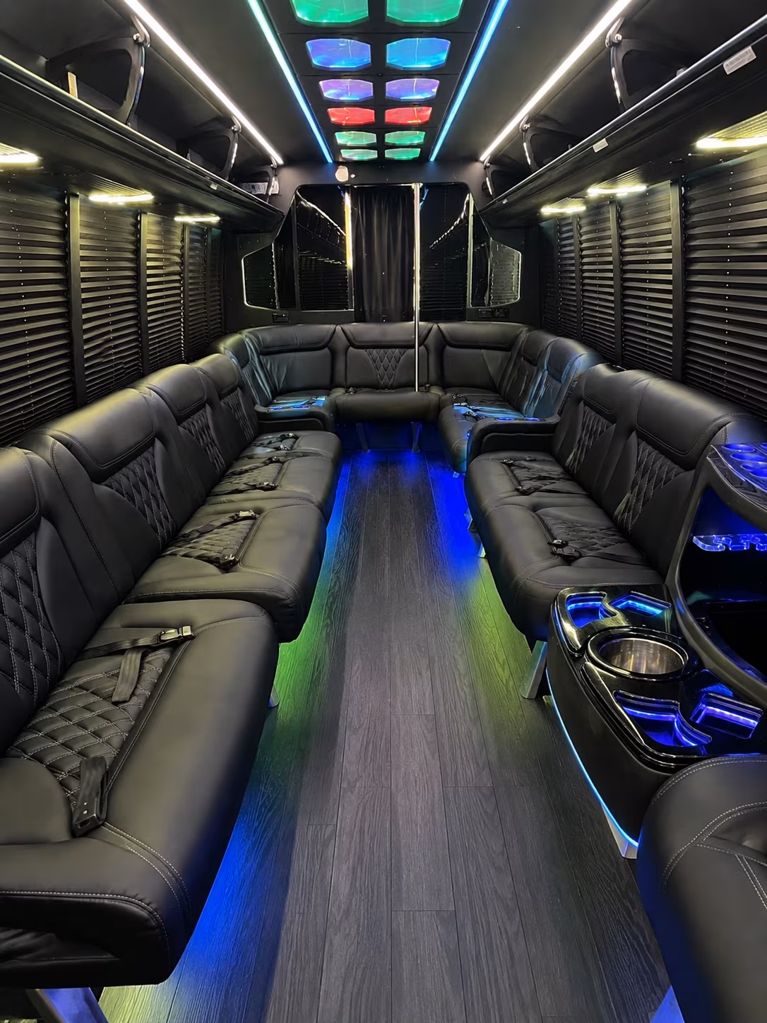 stonecrest 20 passenger party bus interior