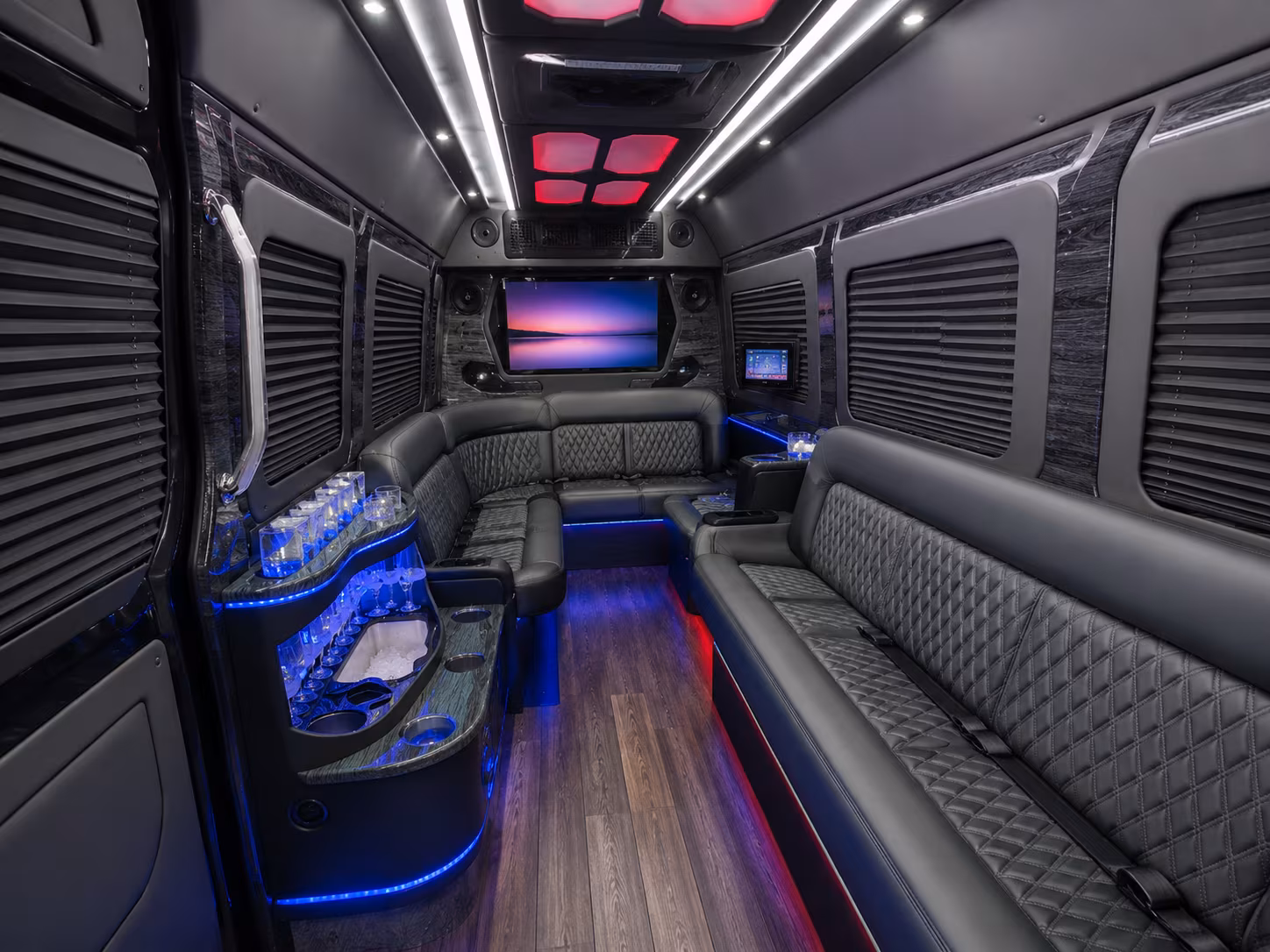 stonecrest 25 passenger party bus inside