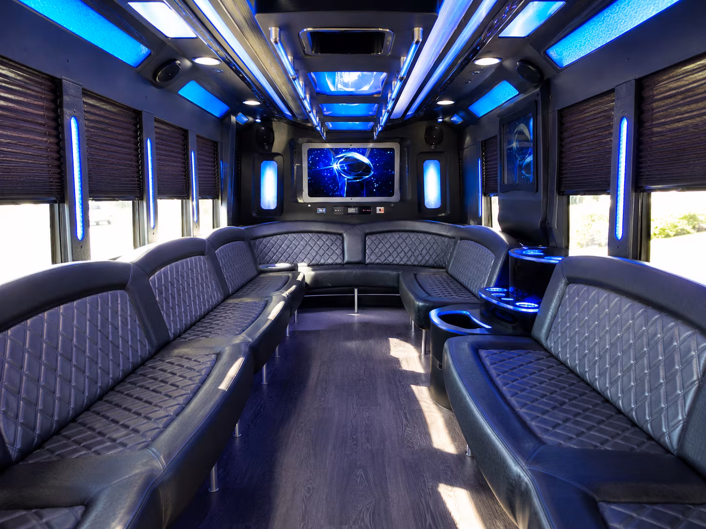 stonecrest 28 passenger party bus inside