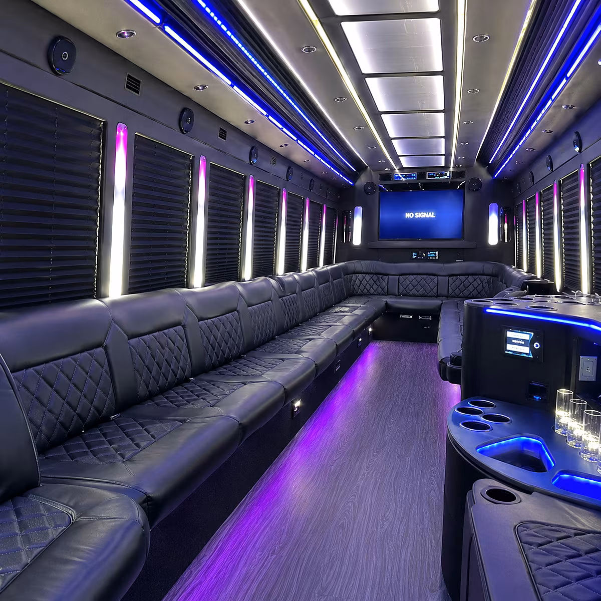 stonecrest 30 passenger party bus inside