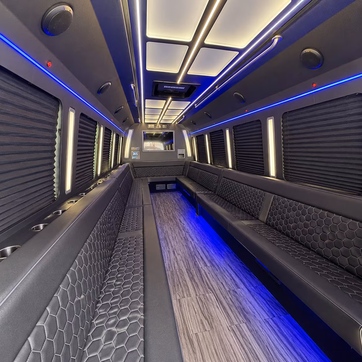 stonecrest 30 passenger party bus interior