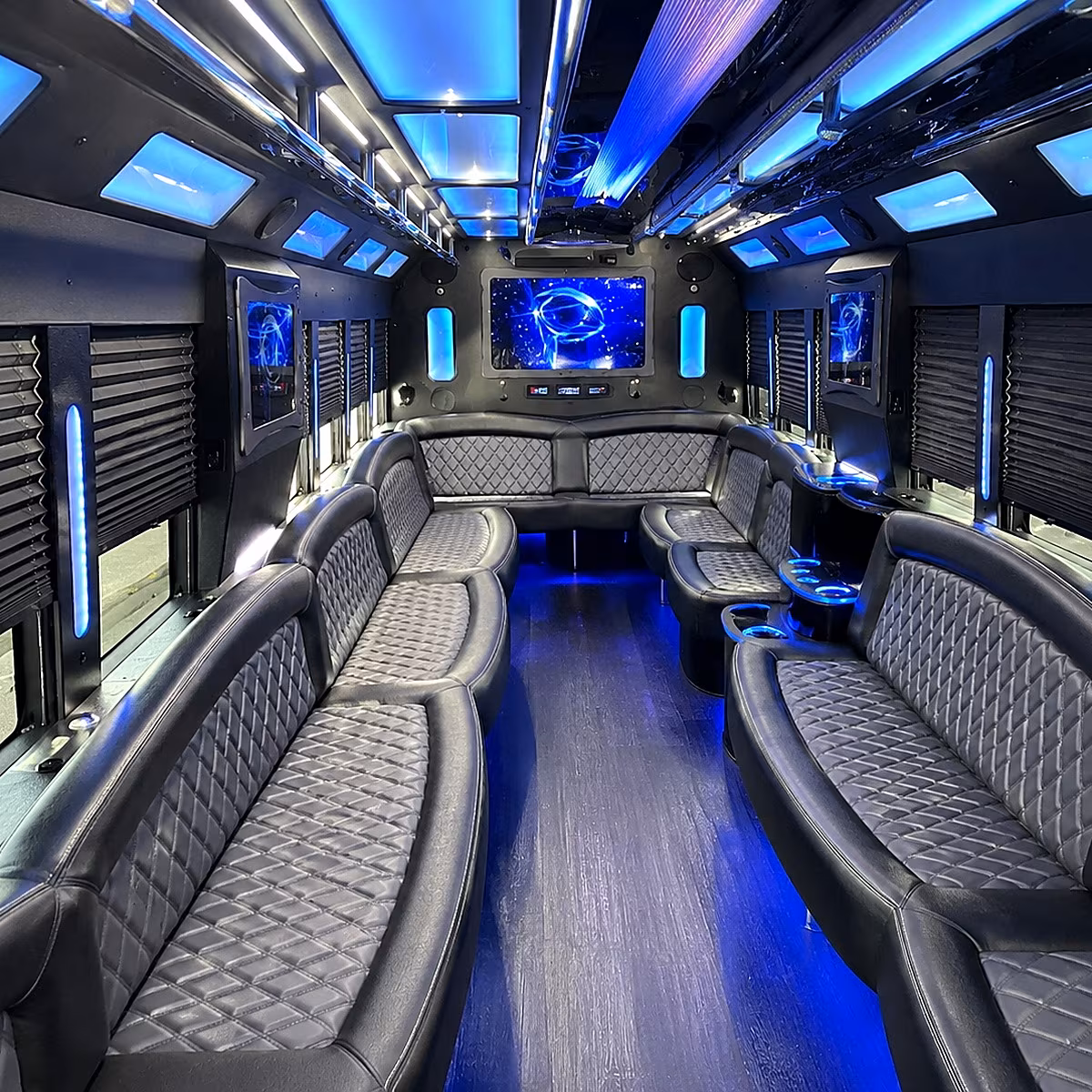stonecrest 50 passenger party bus interior